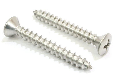 10 X 1-1/4" Stainless Oval Head Phillips Wood Screw (50pc) 18-8 (304) Stainless Steel
