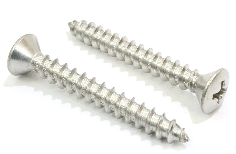 10 X 5/8" Stainless Oval Head Phillips Wood Screw (100pc) 18-8 (304) Stainless Steel