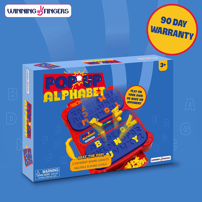 Winning Fingers Pop Up Board Game 2-Player | Preschool Game with Alphabet Puzzle Pieces