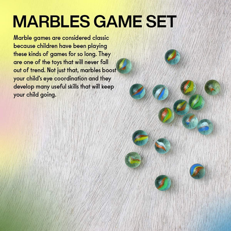 Kicko Marbles Game Set - 6 Bags of 40 Marbles - Cool and Fun Marbles Game Set - Party