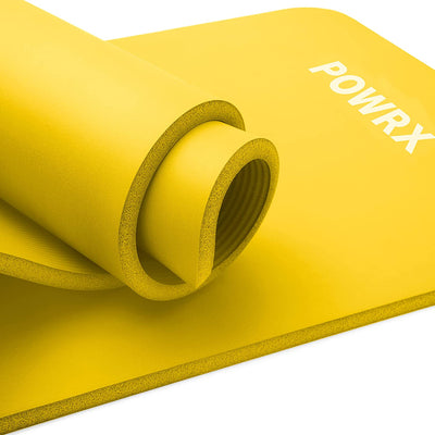 Gymnastics mat i Yogamatte (yellow 190 x 100 x 15 cm) including supporting tape bag