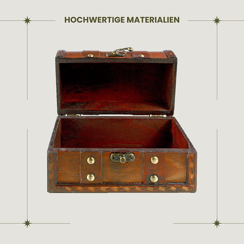 Small treasure chest 17x10x10cm wooden chest treasure chest vintage look antique design