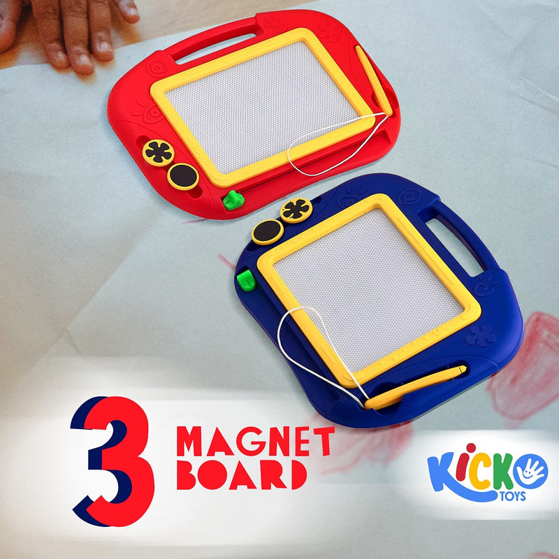 Kicko 9.5 X 6.5 Inches Magnet Board - 3 Pieces of Multicolored Drawing Screen - Perfect