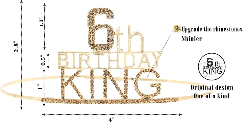 6th Birthday King Crown and Sash for Boy,6th Birthday for Him,6th Birthday Crown,6th