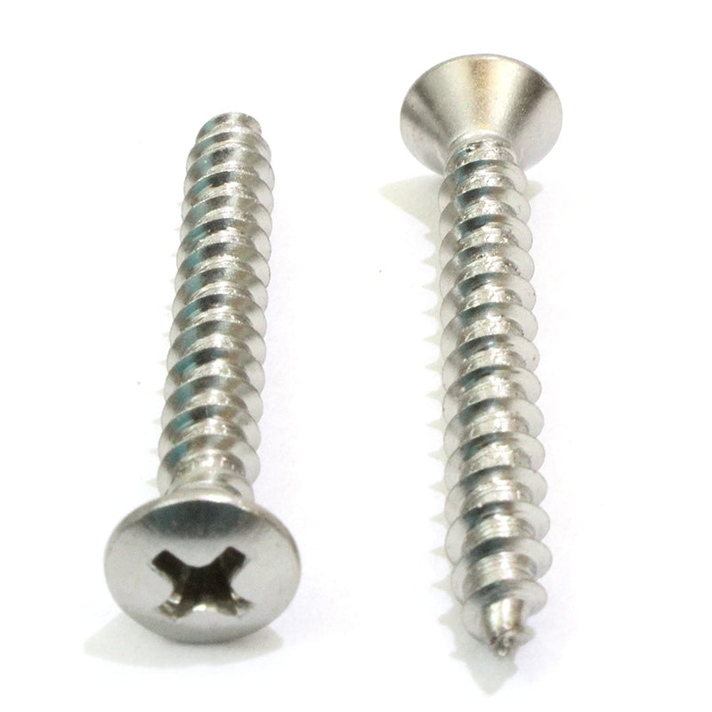 10 X 7/8" Stainless Oval Head Phillips Wood Screw (100pc) 18-8 (304) Stainless Steel