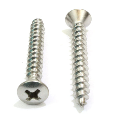 12 X 2-1/2" Stainless Oval Head Phillips Wood Screw (25pc) 18-8 (304) Stainless Steel