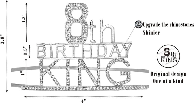 8th Birthday King Crown,8th Birthday Gifts for Boy,8th Birthday King Sash,8th Birthday