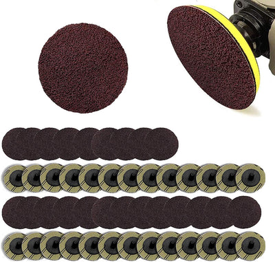Katzco Roll Lock Sanding and Grinding Discs - 50 Pieces - 2 inch 36 Grit - for Use