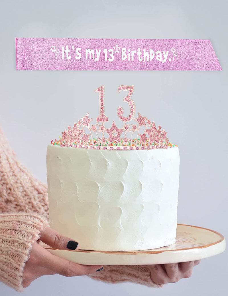 13th Birthday Gifts for Girls, 13th Birthday Tiara and Sash, 13th Birthday Decorations