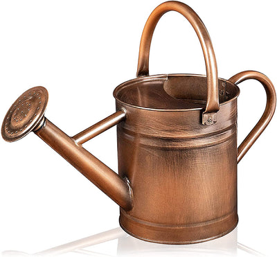 81 Oz. Copper Watering Can - Metal Watering Can With Removable Spout, Perfect Galvanized