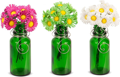 Vazzini Mini Vase Bouquet  Suction Cup Bud Bottle Holder with Flowers | Decorative