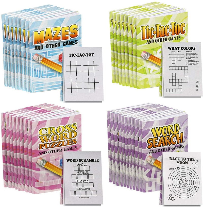 Kicko Mini Game Book Assortment - 36 Pack - 3 x 2 Inches - for Kids, Party Favors