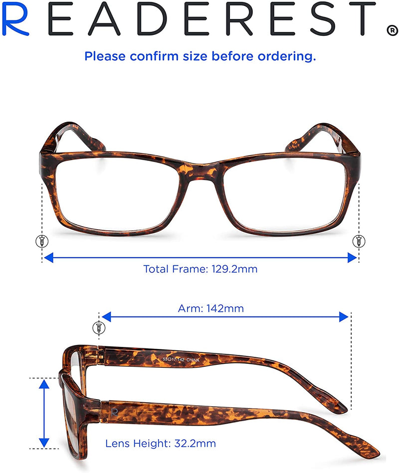 Blue-Light-Blocking-Reading-Glasses-Tortoise-0-50-Magnification Anti Glare