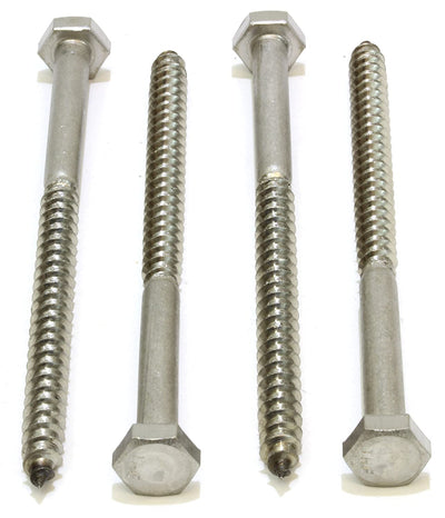 3/8" X 3-1/2" Stainless Hex Lag Bolt Screws, (10 Pack) 304 (18-8) Stainless Steel, by Bolt