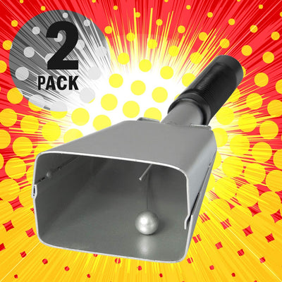 Katzco Cowbell with Stick Rubber Grip Handle and Built-in Clapper - 2 Pack - 10 Inch Steel