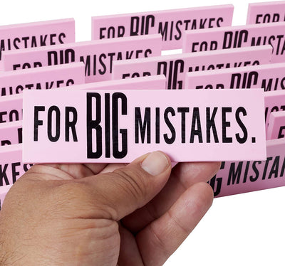Kicko Big Mistake Erasers - 24 Pack Jumbo Erasers - 5.5 x 1.5 Inch - Pencil Eraser School