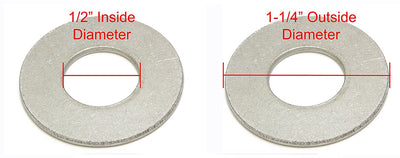 4 x 5/16" OD Stainless Flat Washer, (100 Pack) - Choose Size, by Bolt Dropper, 18-8 (304