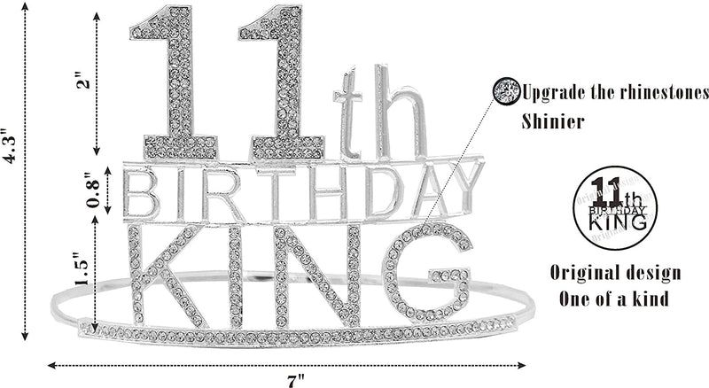 11th Birthday King Crown,11th Birthday Gifts for Boy,11th Birthday King Sash,11th Birthday