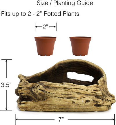 Natural Elements Log Planter (Trunk)  Realistic Woodland-Themed with Intricate