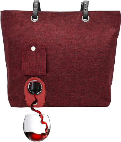 PortoVino Beach City Wine Tote with Hidden, Leakproof & Insulated Compartment, Holds 2