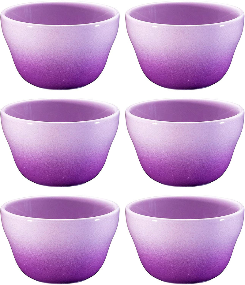 Ceramic Dessert Bowls Set  8 Oz Durable Ceramic Bowls set of 6 Elegant Colorful Gradient