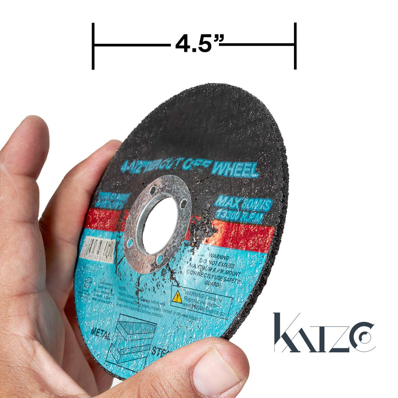 Katzco Cut-Off Wheel - Set of 10-4 1/2 x 1/8 x 7/8 Inches Depressed Center Grinding Wheels