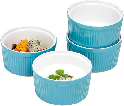 Oven Safe Ceramic Ramekins Souffle Dishes For Souffle, Creme Brulee and Dipping Sauces