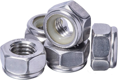 M6-1.0 Metric Stainless Lock Hex Nut, (100 Pack), 304 (18-8) Stainless Steel Lock Nuts