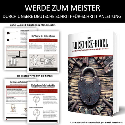 The original XXL professional lockpicking set with German image instructions 24 parts