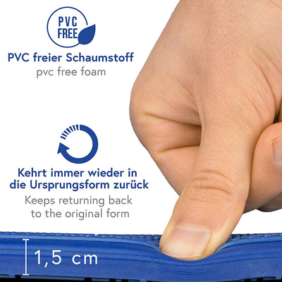 Gymnastics mat foldable PVC free 180 x 60 x 15 cm blue or black