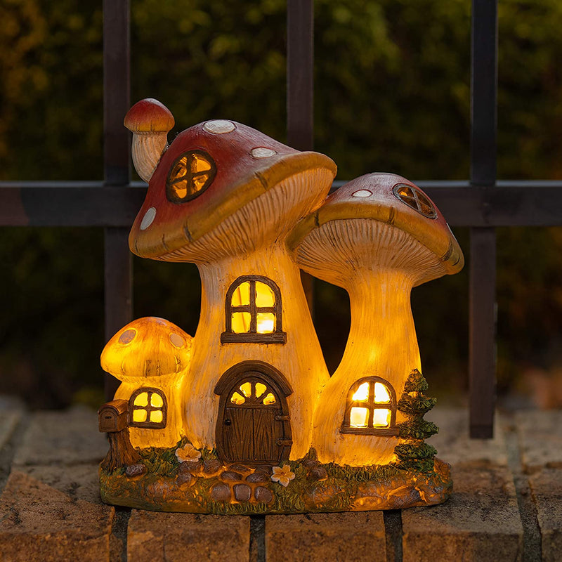 Vp Home Enchanted Mushroom Cottage Solar Powered Led Outdoor Decor Garden Light