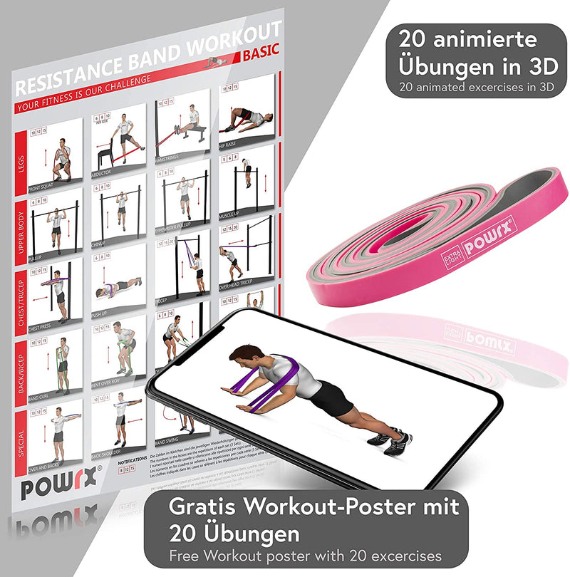 Fitness straps with a bag and virtual training poster pull -up band