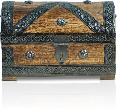 Pirate medium dark size pirate treasure chest 24x16x16cm treasure chest wood