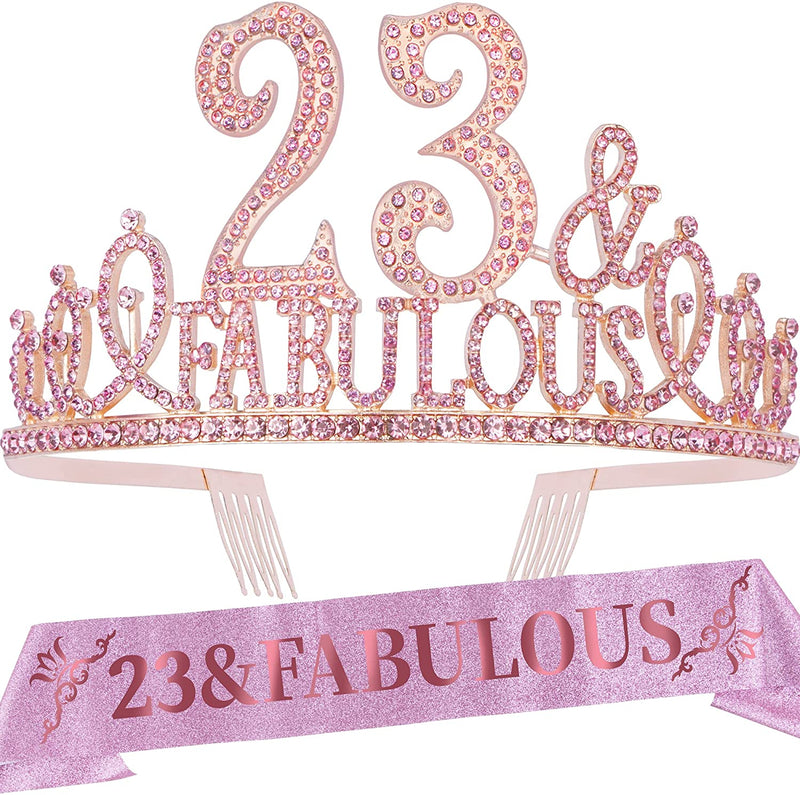 23rd Birthday Gifts for Women, 23rd Birthday Crown and Sash for Women, 23rd Birthday