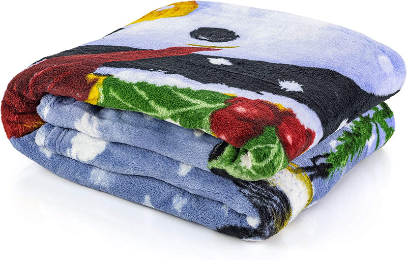 Snowman Super Soft Plush Fleece Throw Blanket