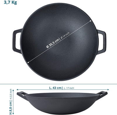 Cast Iron Wok pan 34cm WoK pan made of cast iron for induction grill others