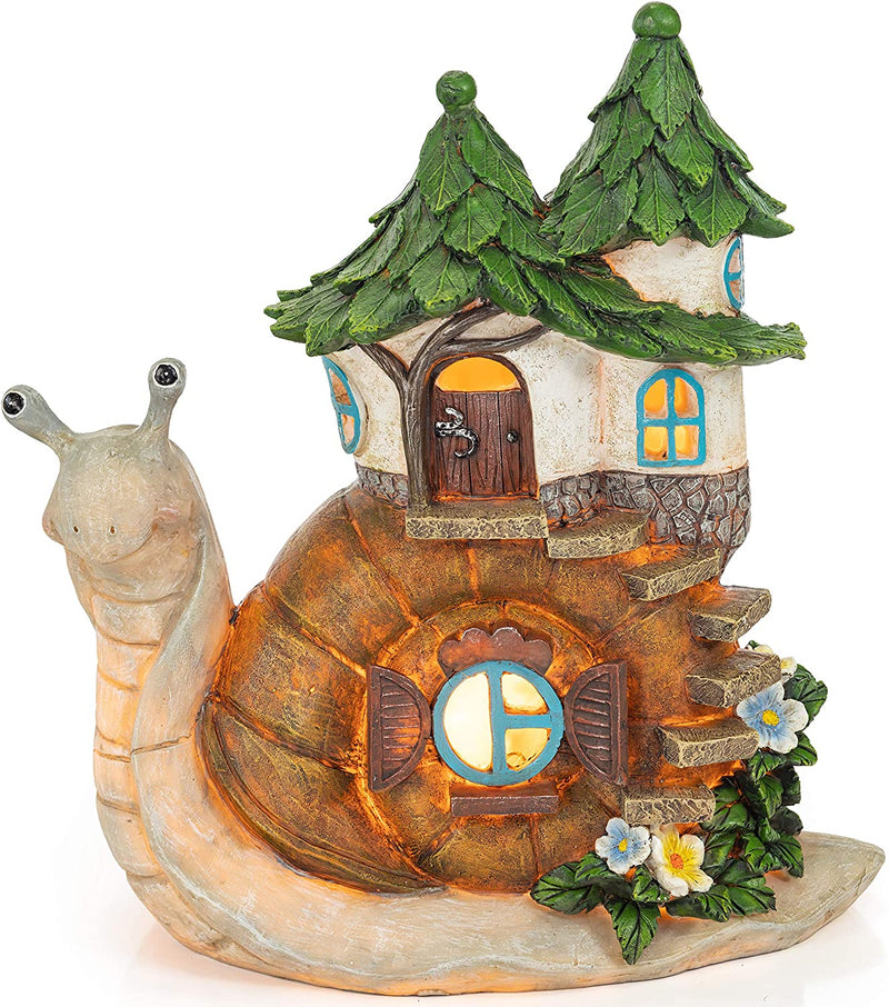 VP Home Charming Snail Cottage Solar Powered LED Outdoor Decor Garden