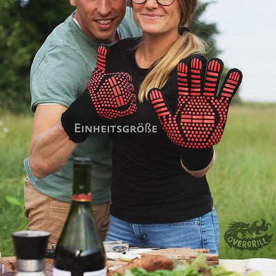 BBQ grill glove heat protection glove 2x practical grill gloves