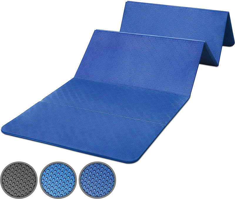 Gymnastics mat foldable PVC free 180 x 60 x 15 cm blue or black