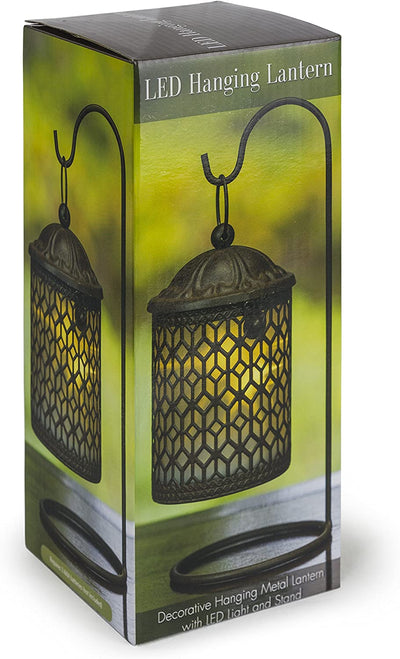 Dawhud Direct Decorative Hanging Metal Lantern with LED Light