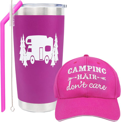 Camping Gifts For Women,Camping Hair Dont Care Hat Women,Happy Camper Women,Camping