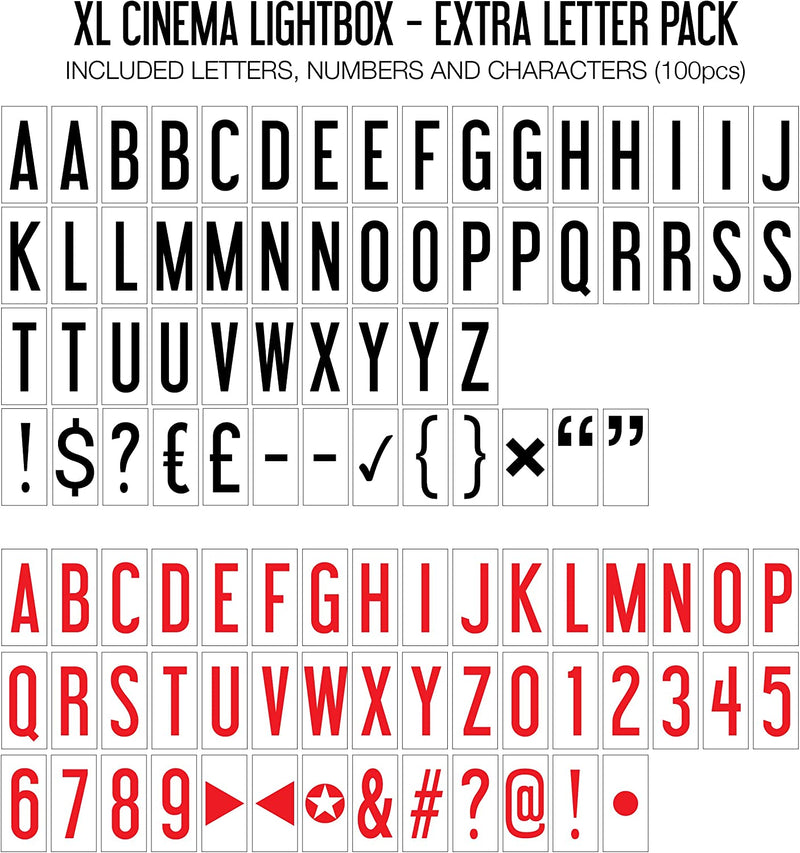 My Cinema Lightbox Extra Letter and Symbol Packs, Colour Letters, Emojis, Fonts, for Light