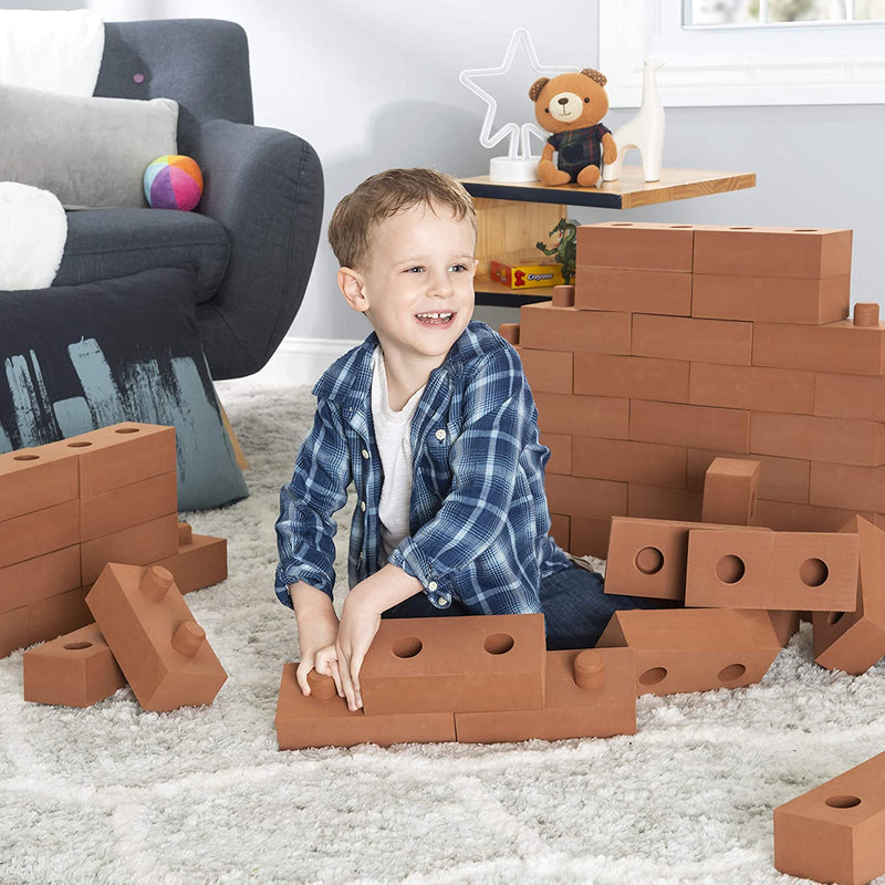 Build Me STEM Brick Building Blocks for Kids, 25 Piece Foam Block Builders Set