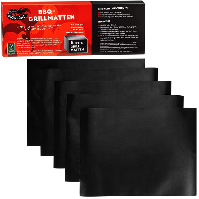 5x BBQ grill mat indirect cooking up to 260 degrees with grill matt grill mat