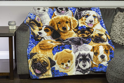 Puppy Collage Super Soft Plush Fleece Throw Blanket By Jenny Newland
