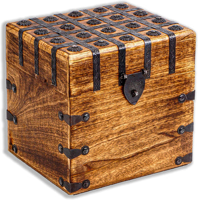 Treasure chest 20x20x175cm pirate chest wood solid brown