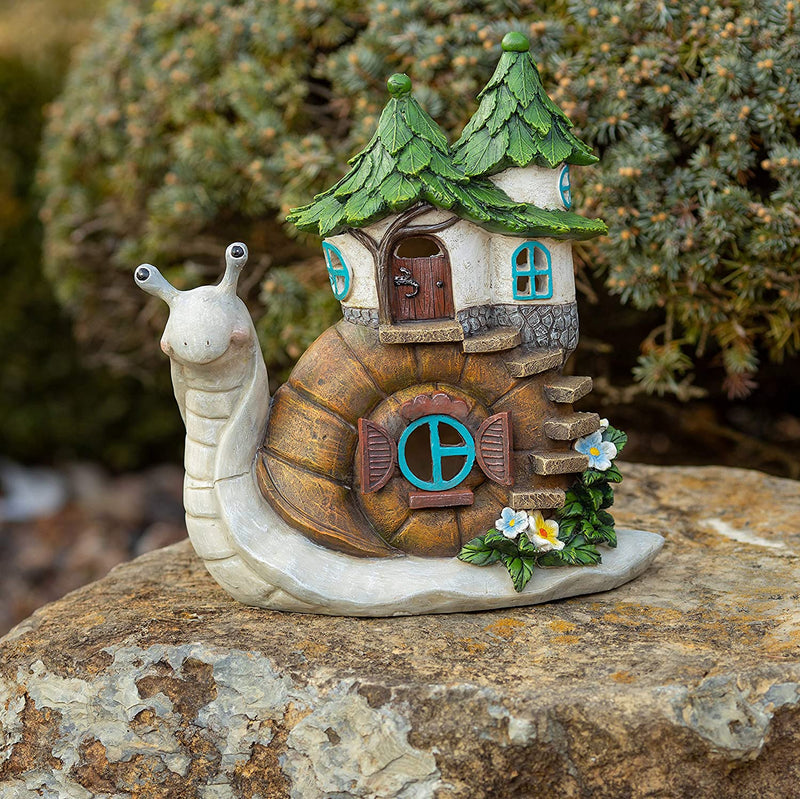 VP Home Charming Snail Cottage Solar Powered LED Outdoor Decor Garden